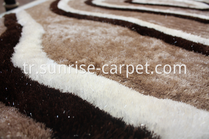 Thin Polyester Shaggy Rug with Design